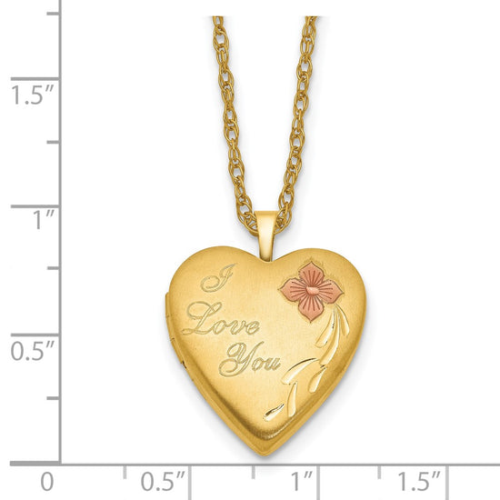 Gold Filled I LOVE YOU Enameled Heart Locket Necklace