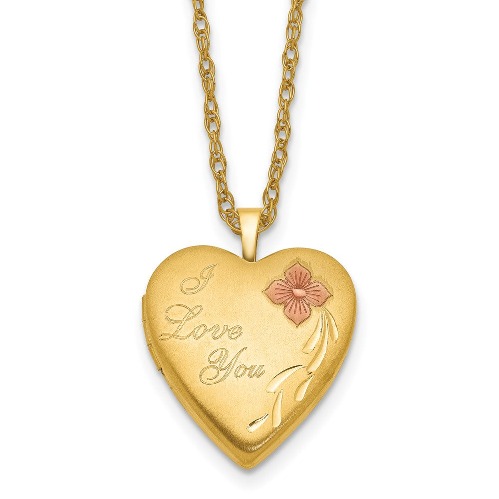Gold Filled I LOVE YOU Enameled Heart Locket Necklace