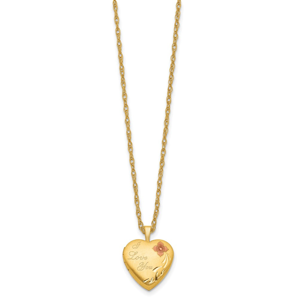 Gold Filled I LOVE YOU Enameled Heart Locket Necklace
