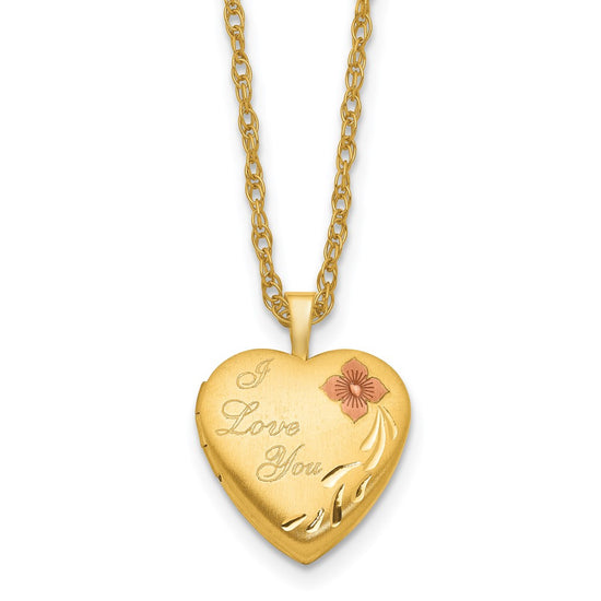 Gold Filled I LOVE YOU Enameled Heart Locket Necklace