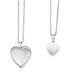 Sterling Silver Cross & Flowers Enameled Mother & 14in Daughter Locket/Pendant Necklace Set