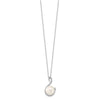 Majestik Sterling Silver Rhodium-plated 10-12mm White Imitation Shell Pearl and CZ Earrings and Spring Ring Clasp 17 inch Necklace Set