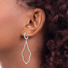 Brilliant Embers Sterling Silver Rhodium-plated 156 Stone Micro Pav‚ CZ Hinged Hoop Dangle Earrings
