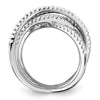 Brilliant Embers Sterling Silver Rhodium-plated 159 Stone Micro Pav‚ CZ Ring