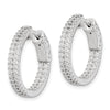 Sterling Silver Pave CZ Hinged Hoops