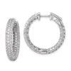 Sterling Silver Pave CZ Hinged Hoops
