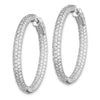 Sterling Silver Pave CZ Hinged Hoops