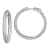 Sterling Silver Pave CZ Hinged Hoops