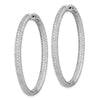 Sterling Silver Pave CZ Hinged Hoops