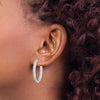 Sterling Silver CZ Oval Hinged Hoops