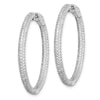 Sterling Silver Pave CZ Hinged Hoops