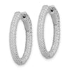 Sterling Silver CZ Oval Hinged Hoops