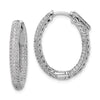 Sterling Silver CZ Oval Hinged Hoops