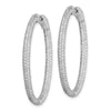 Sterling Silver CZ Oval Hinged Hoops