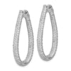 Sterling Silver Teardrop CZ Hinged Hoops