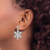 Brilliant Embers Sterling Silver Rhodium-plated 242 Stone Micro Pav‚ CZ Snowflake Dangle Post Earrings