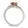 Birthstone and Diamond Mother's Ring Semi-Mount