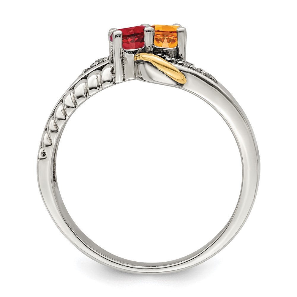 Birthstone and Diamond Mother's Ring Semi-Mount