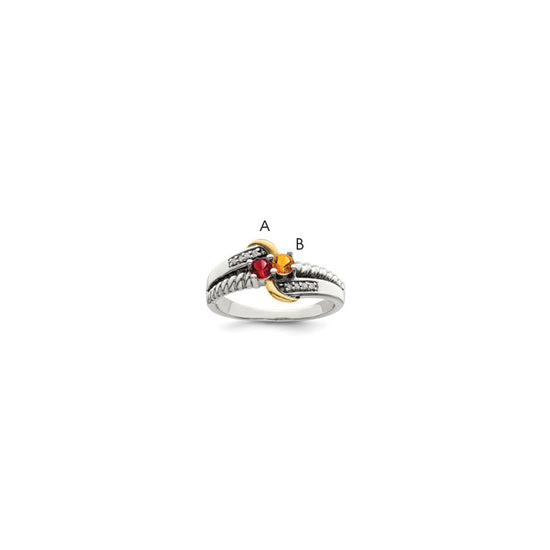 Birthstone and Diamond Mother's Ring Semi-Mount