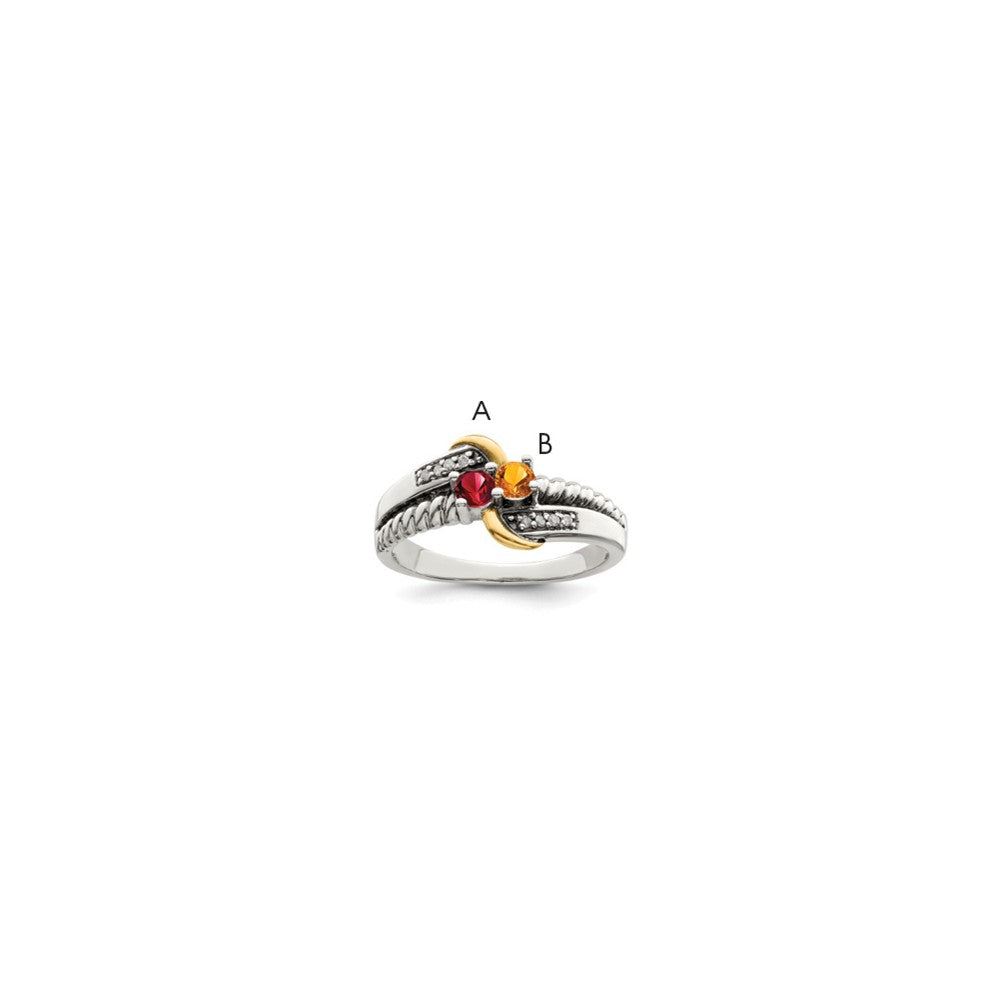 Birthstone and Diamond Mother's Ring Semi-Mount