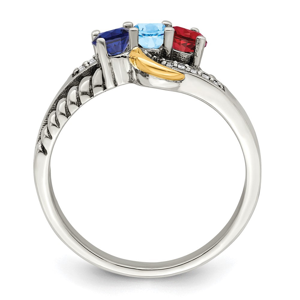 Birthstone and Diamond Mother's Ring Semi-Mount