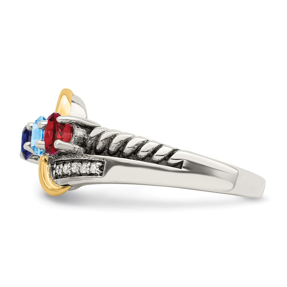 Birthstone and Diamond Mother's Ring Semi-Mount