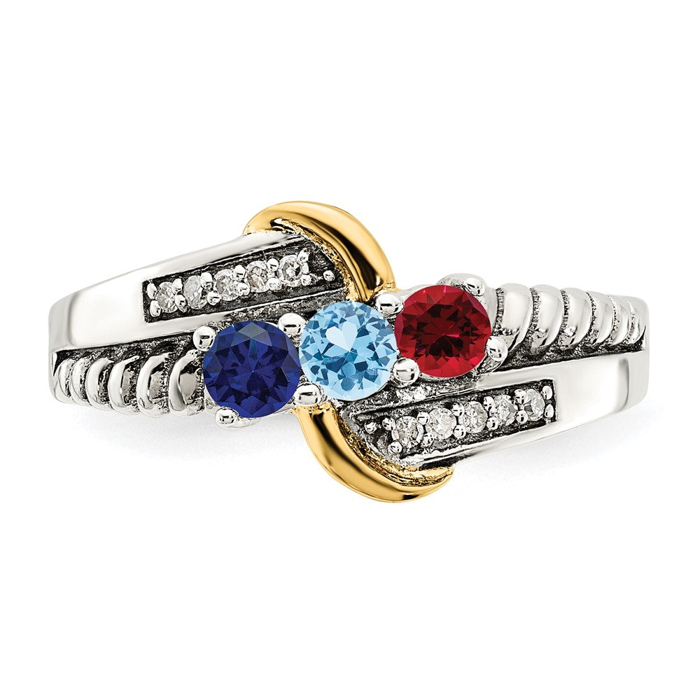 Birthstone and Diamond Mother's Ring Semi-Mount