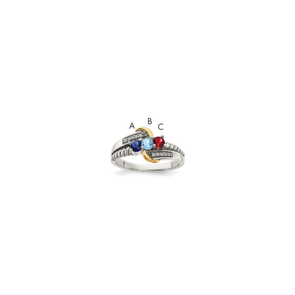 Birthstone and Diamond Mother's Ring Semi-Mount