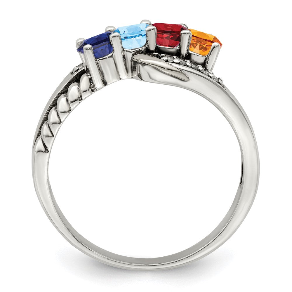 Birthstone and Diamond Mother's Ring Semi-Mount