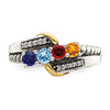 Birthstone and Diamond Mother's Ring Semi-Mount