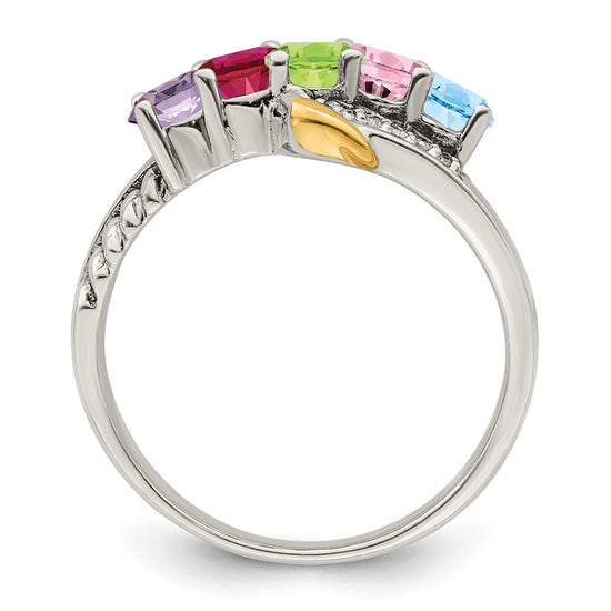 Birthstone and Diamond Mother's Ring Semi-Mount
