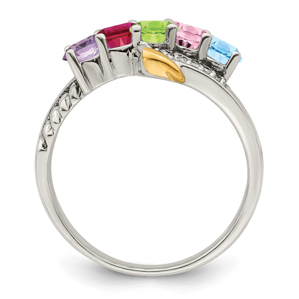 Birthstone and Diamond Mother's Ring Semi-Mount