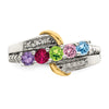 Birthstone and Diamond Mother's Ring Semi-Mount
