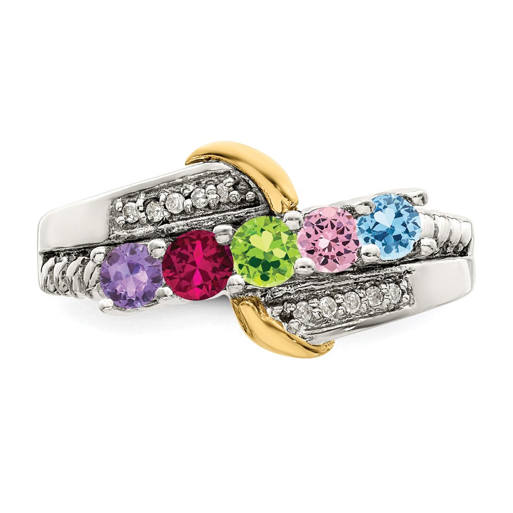 Birthstone and Diamond Mother's Ring Semi-Mount