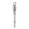 Sterling Silver Rhodium-plated Locket Key Pendant