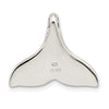 Sterling Silver Rhodium-plated Polished Created Blue Opal Whale Tail Chain Slide