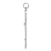 Sterling Silver Rhodium-plated Open Heart Top Large Key Pendant