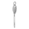 Sterling Silver Rhodium-plated CZ Heart Key Locket