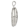 Sterling Silver Rhodium-plated CZ Flower Design 22mm Locket Pendant