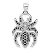 Sterling Silver Rhodium-plated Black and White CZ Spider Pendant