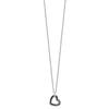 White Night Sterling Silver Rhodium-plated Black and White Diamond Heart Necklace with 2 Inch Extender