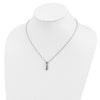 White Night Sterling Silver Rhodium-plated Black and White Diamond 18 Inch Necklace with 2 Inch Extender