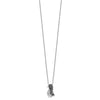 White Night Sterling Silver Rhodium-plated Black and White Diamond Penguin 18 Inch Necklace with 2 Inch Extender