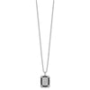 White Night Sterling Silver Rhodium-plated Black and White Diamond 18 Inch Necklace with 2 Inch Extender