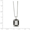 White Night Sterling Silver Rhodium-plated Black and White Diamond 18 Inch Necklace with 2 Inch Extender