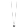 White Night Sterling Silver Rhodium-plated Black and White Diamond Circle Pendant 18 Inch Necklace with 2 Inch Extender