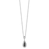 White Night Sterling Silver Rhodium-plated Black and White Diamond Double Teardrop 18 Inch Necklace with 2 Inch Extender