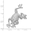Sterling Silver Rhodium-plated CZ Frog Pin Brooch