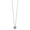 White Night Sterling Silver Rhodium-plated Champagne Diamond Heart 18 Inch Necklace with 2 Inch Extender