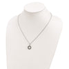 White Night Sterling Silver Rhodium-plated Blue and White Diamond Circle 18 inch Necklace with 2 Inch Extender